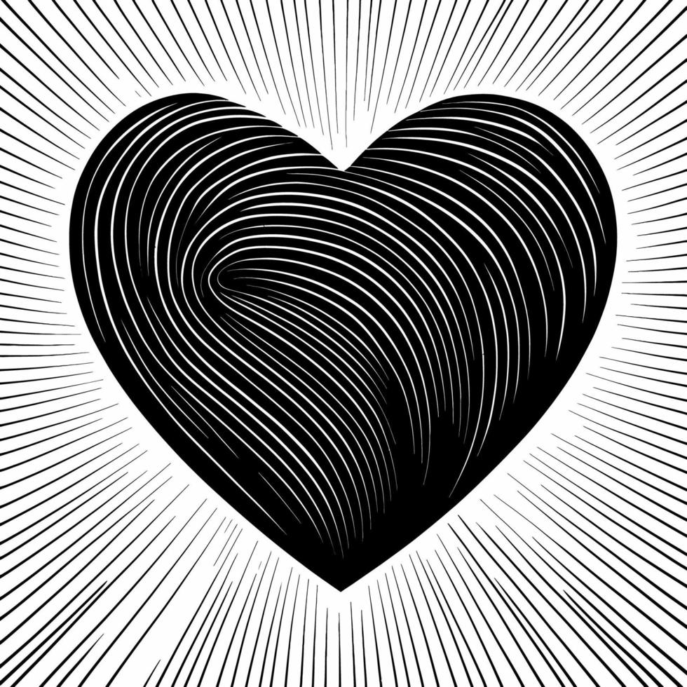 corazón, mano, dibujado, corazón, icono, señal, -, cepillo, dibujo, caligrafía, corazón, negro, corazón, símbolo, -, corazón, caricatura, vector, ilustración vector