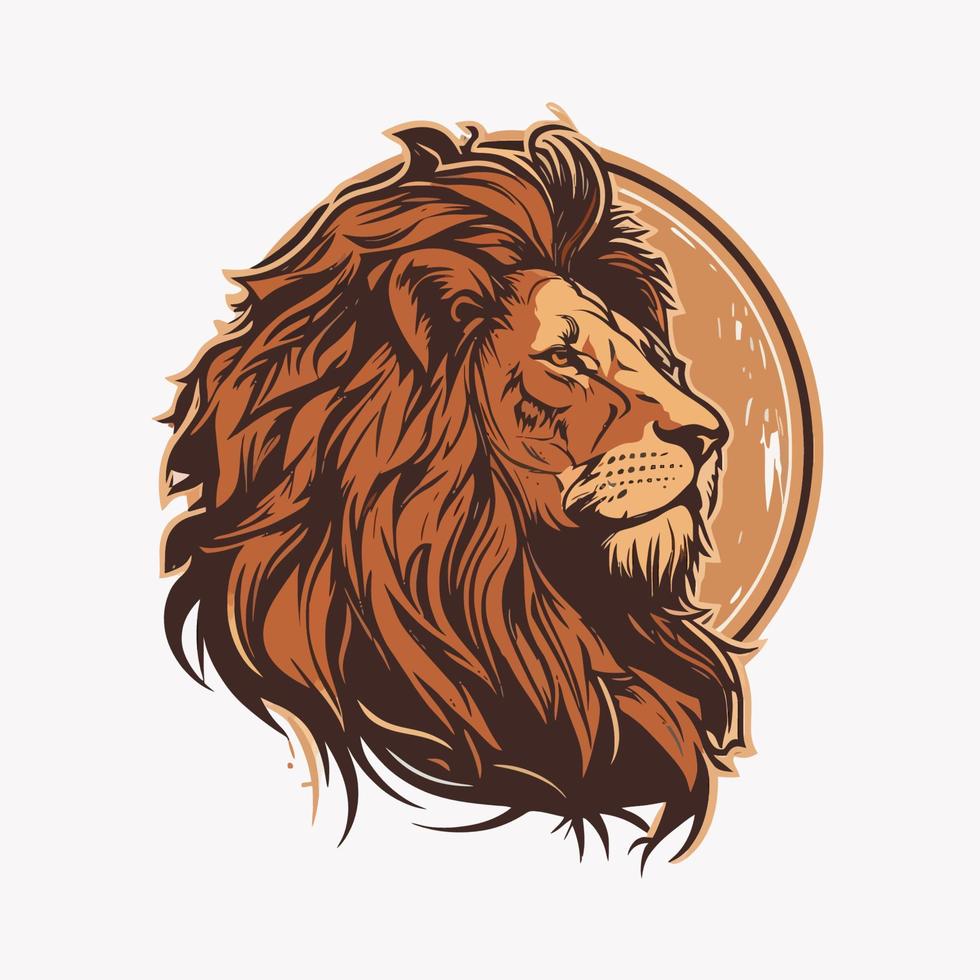 símbolo del logotipo del león de la cabeza del león - elemento elegante del logotipo del juego para la marca - símbolos abstractos vector