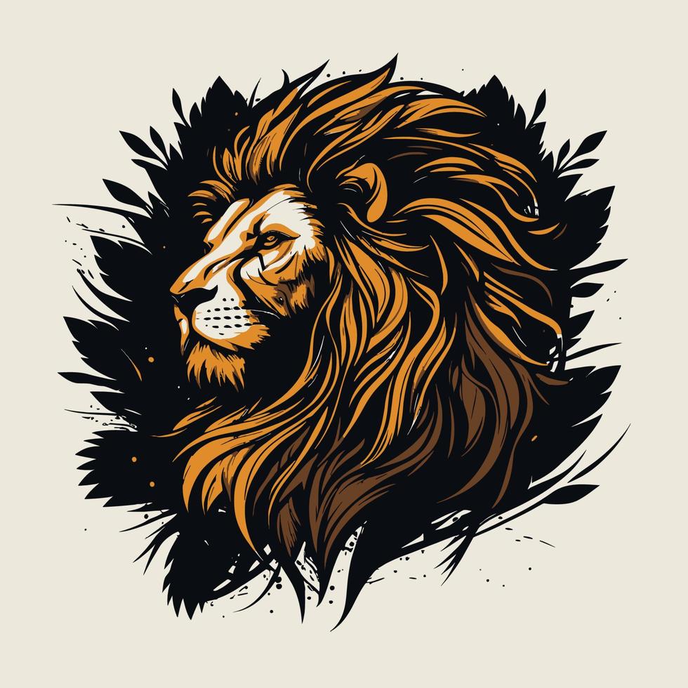 símbolo del logotipo del león de la cabeza del león - elemento elegante del logotipo del juego para la marca - símbolos abstractos vector