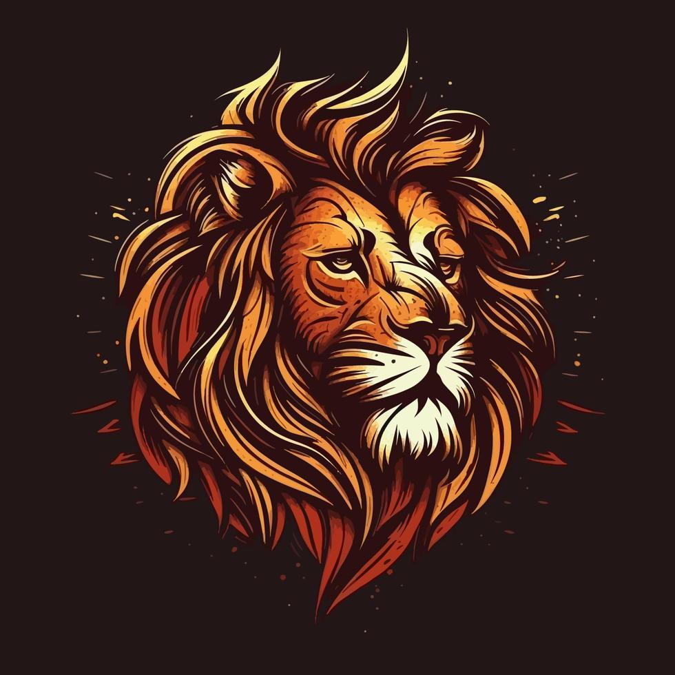 símbolo del logotipo del león de la cabeza del león - elemento elegante del logotipo del juego para la marca - símbolos abstractos vector