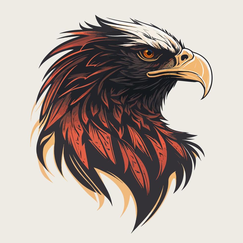 símbolo del logotipo del águila de la cabeza del águila - elemento elegante del logotipo del juego para la marca - símbolos abstractos del águila vector