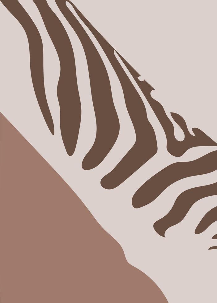 Abstract contemporary aesthetic background. minimalist art zebra print.Inspirational art. Trendy design. Concept print. vector