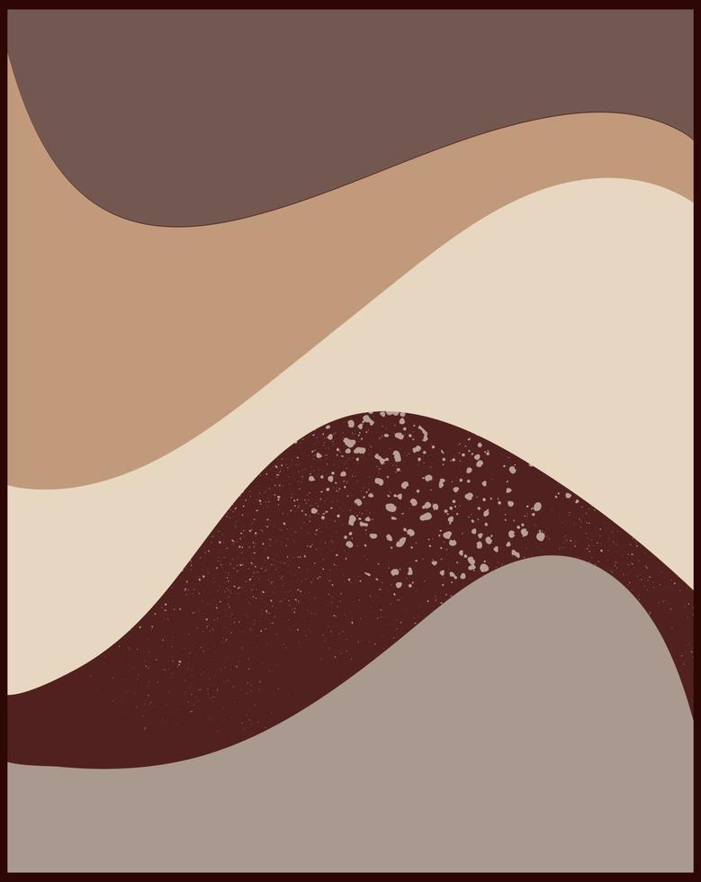 Boho Modern illustration in mid century style poster, boho wall decor, flat design, minimal art vector
