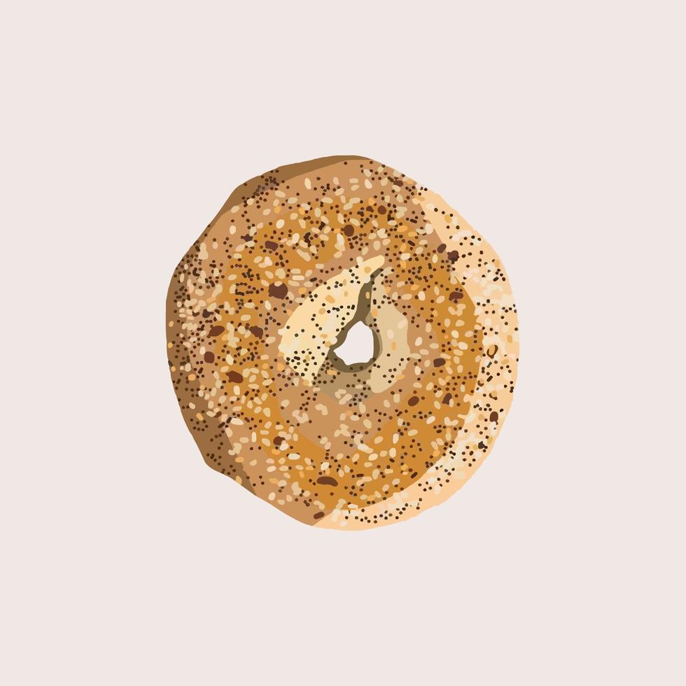 Appetizing donut in glaze and with chocolate sprinkles vector