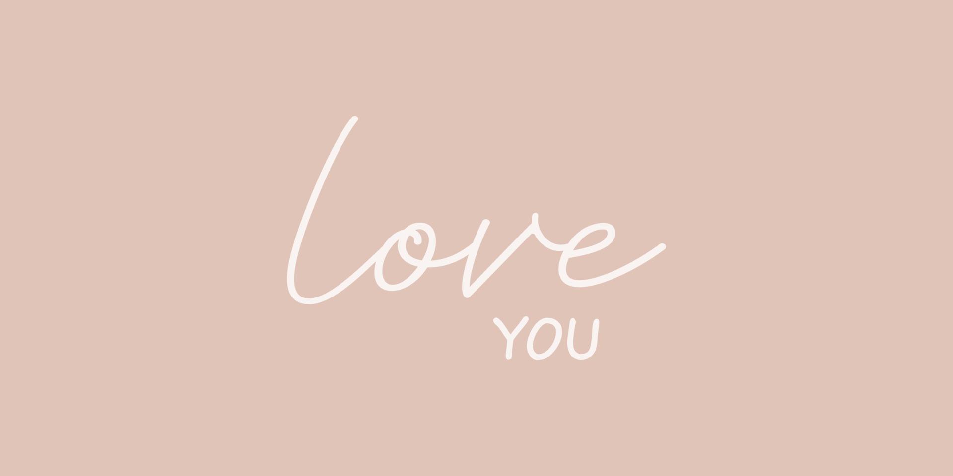 love you- hand drawn calligraphy and lettering inscription. vector