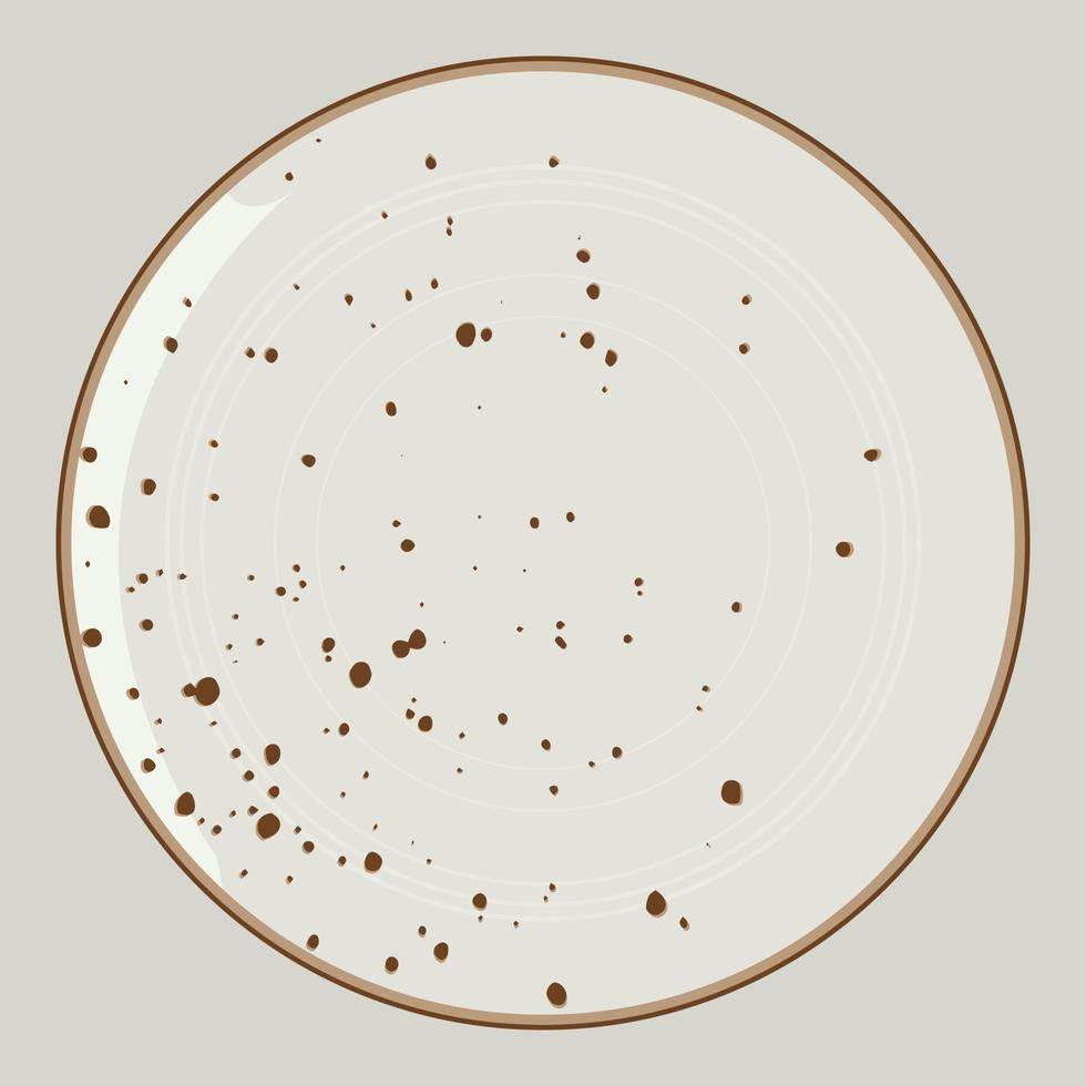 Dotted plate isolated on beige  background. Vector illustration