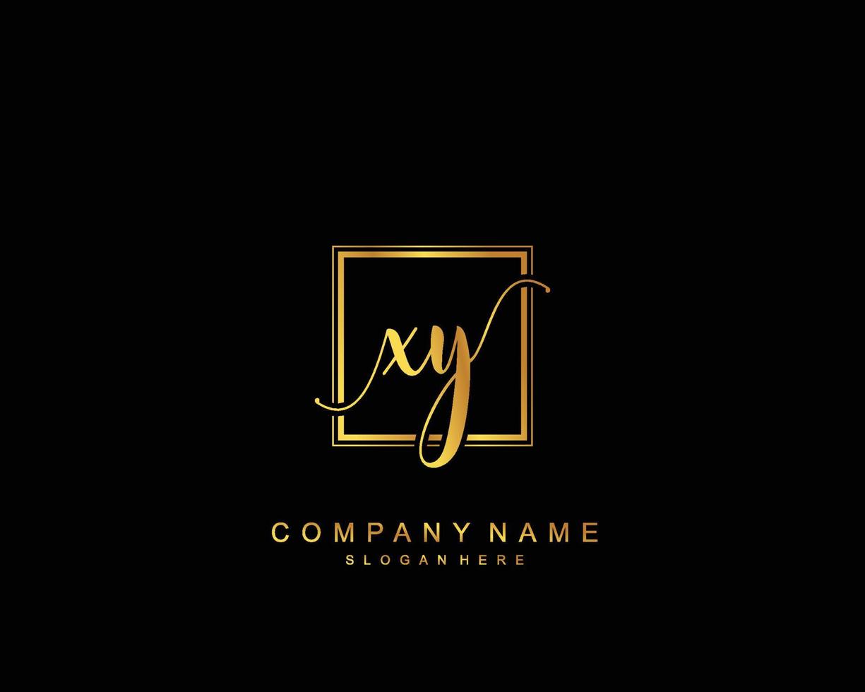 Initial XY beauty monogram and elegant logo design, handwriting logo of initial signature, wedding, fashion, floral and botanical with creative template. vector