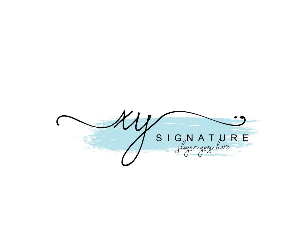 Initial XY beauty monogram and elegant logo design, handwriting logo of initial signature, wedding, fashion, floral and botanical with creative template. vector