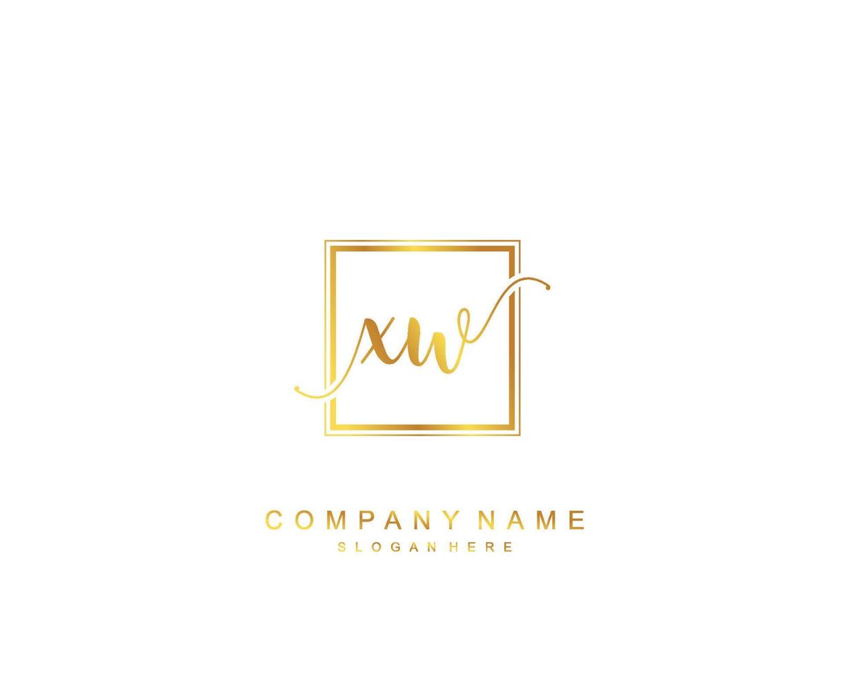 Initial XW beauty monogram and elegant logo design, handwriting logo of initial signature, wedding, fashion, floral and botanical with creative template. vector