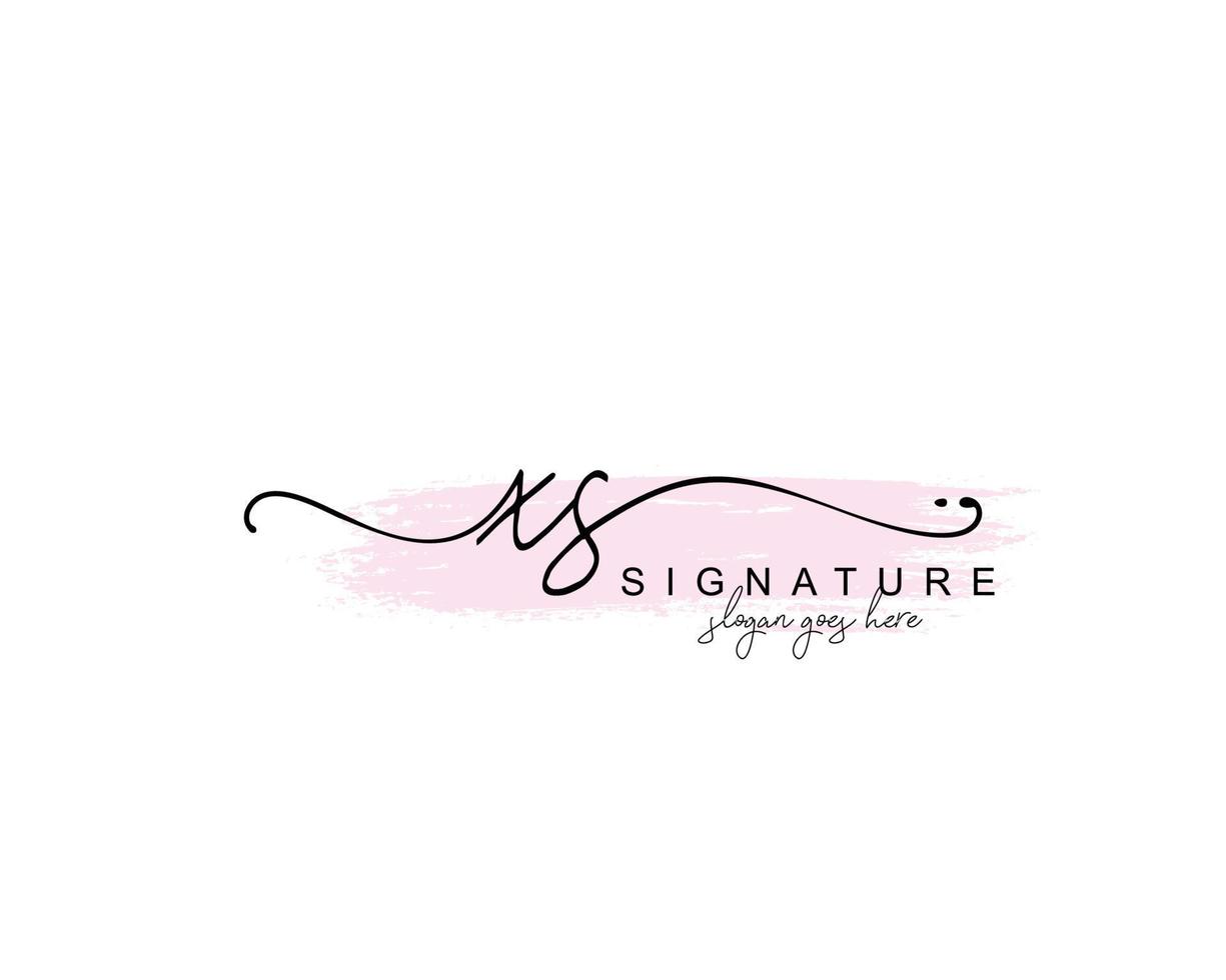 Initial XS beauty monogram and elegant logo design, handwriting logo of initial signature, wedding, fashion, floral and botanical with creative template. vector