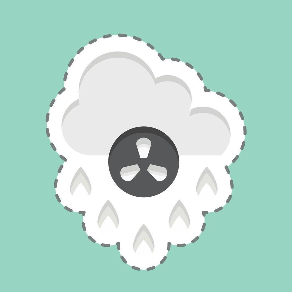 Sticker line cut Acid Rain. related to Environment symbol. simple illustration. conservation. earth. clean vector