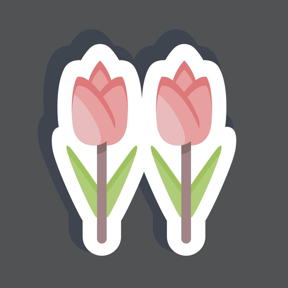 Sticker Tulips. related to Environment symbol. simple illustration. conservation. earth. clean vector