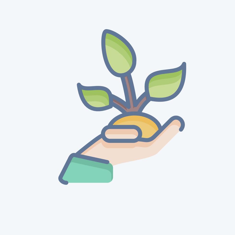Icon Save Nature. related to Environment symbol. doodle style. simple illustration. conservation. earth. clean vector