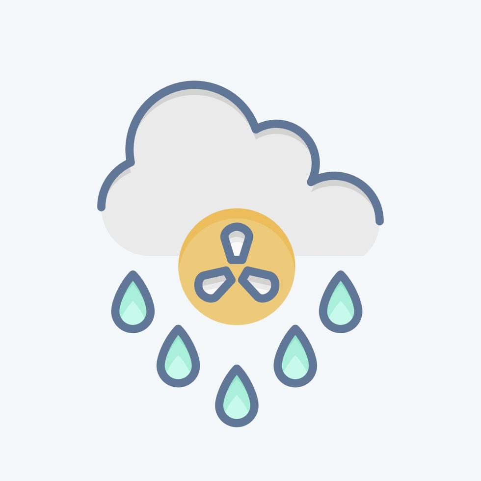 Icon Acid Rain. related to Environment symbol. doodle style. simple illustration. conservation. earth. clean vector