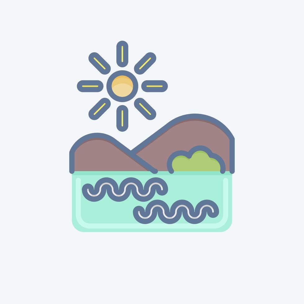 Icon Lake. related to Environment symbol. doodle style. simple illustration. conservation. earth. clean vector