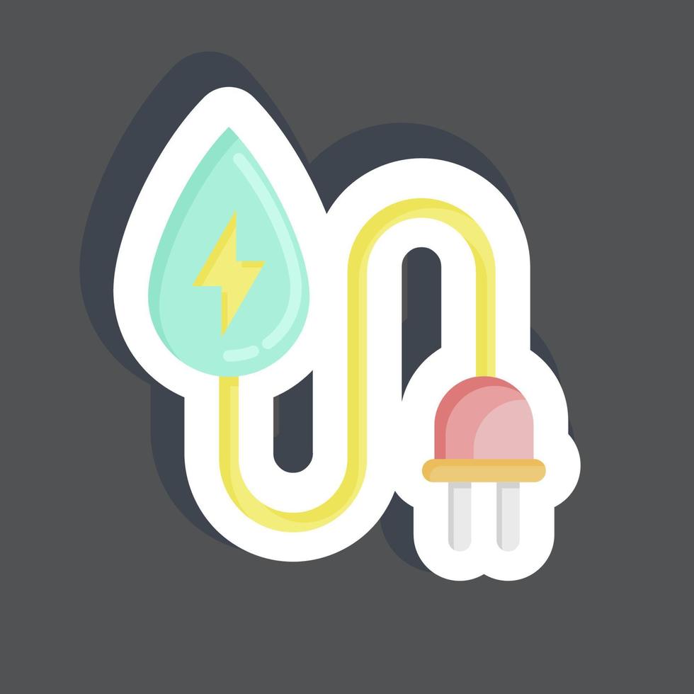 Sticker Water Energy. related to Environment symbol. simple illustration. conservation. earth. clean vector