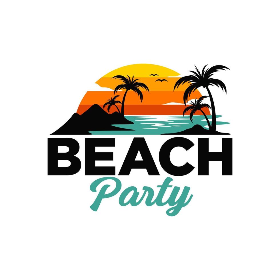 Summer Beach Logo Vector Illustration