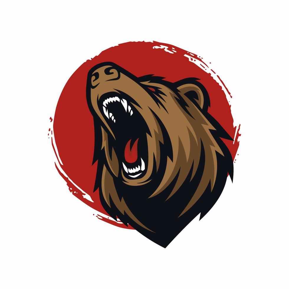 ilustración de vector de logotipo de oso grizzly profesional moderno para un equipo deportivo