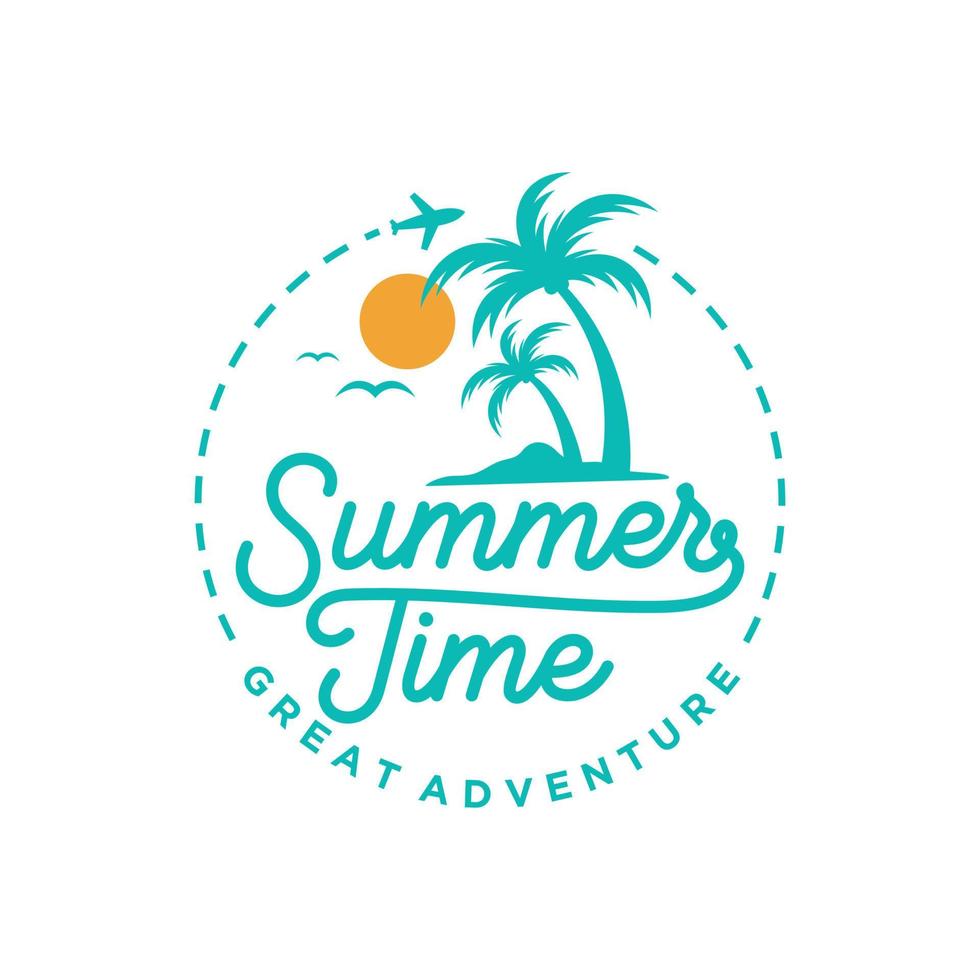 Summer Beach Logo Vector Illustration