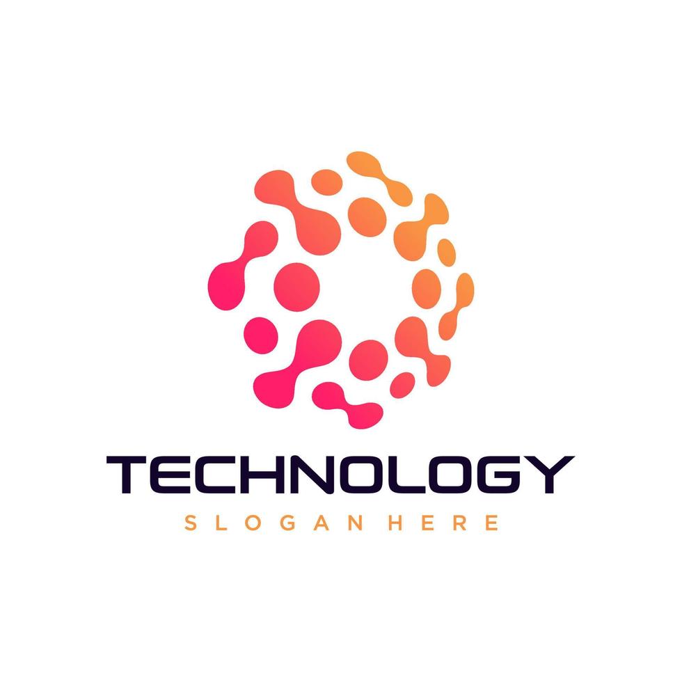 Abstract digital connection technology logo Vector Template