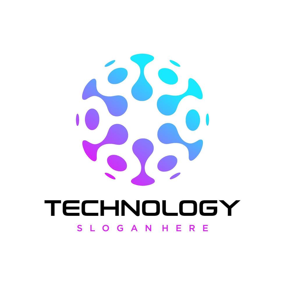 Abstract digital connection technology logo Vector Template