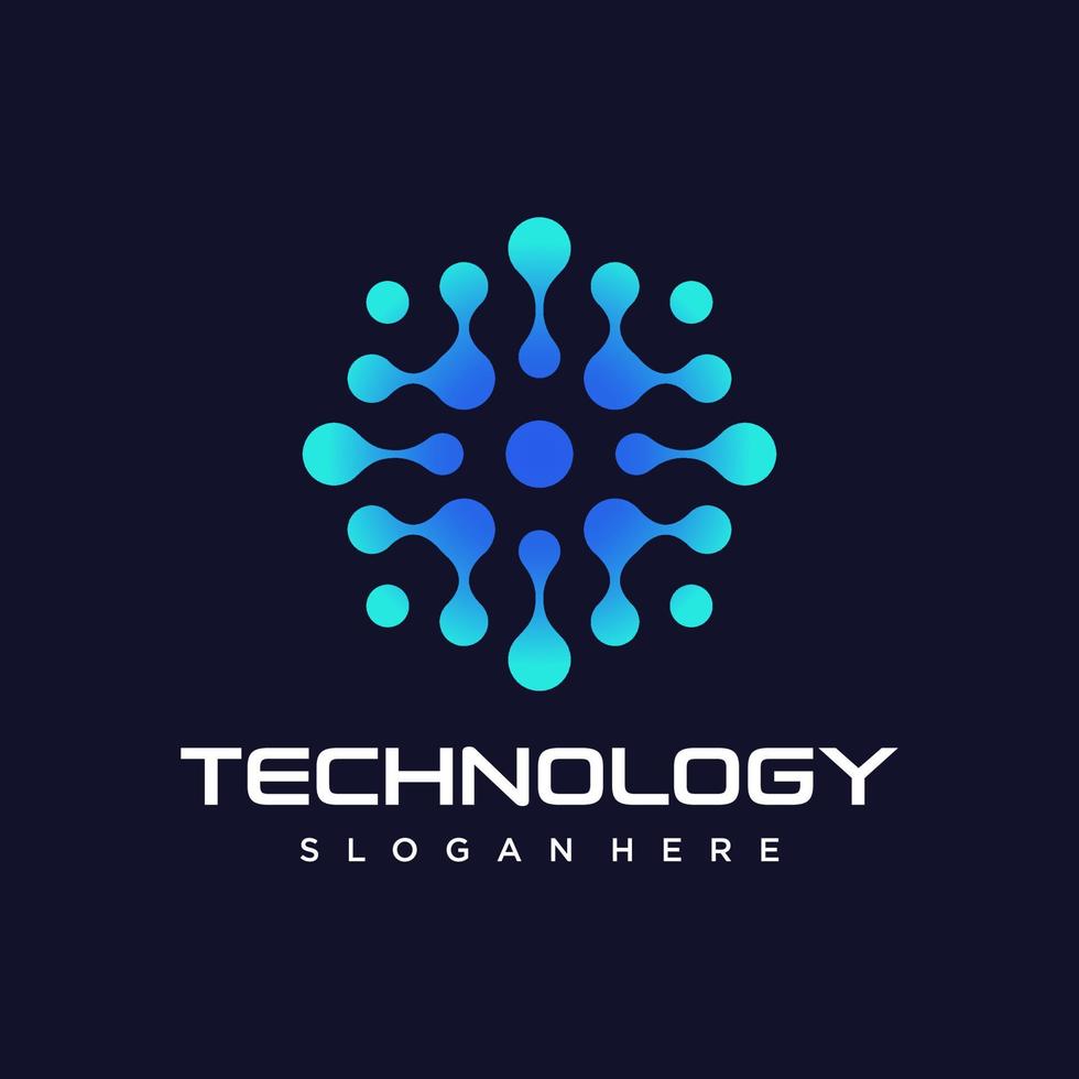 Abstract digital connection technology logo Vector Template