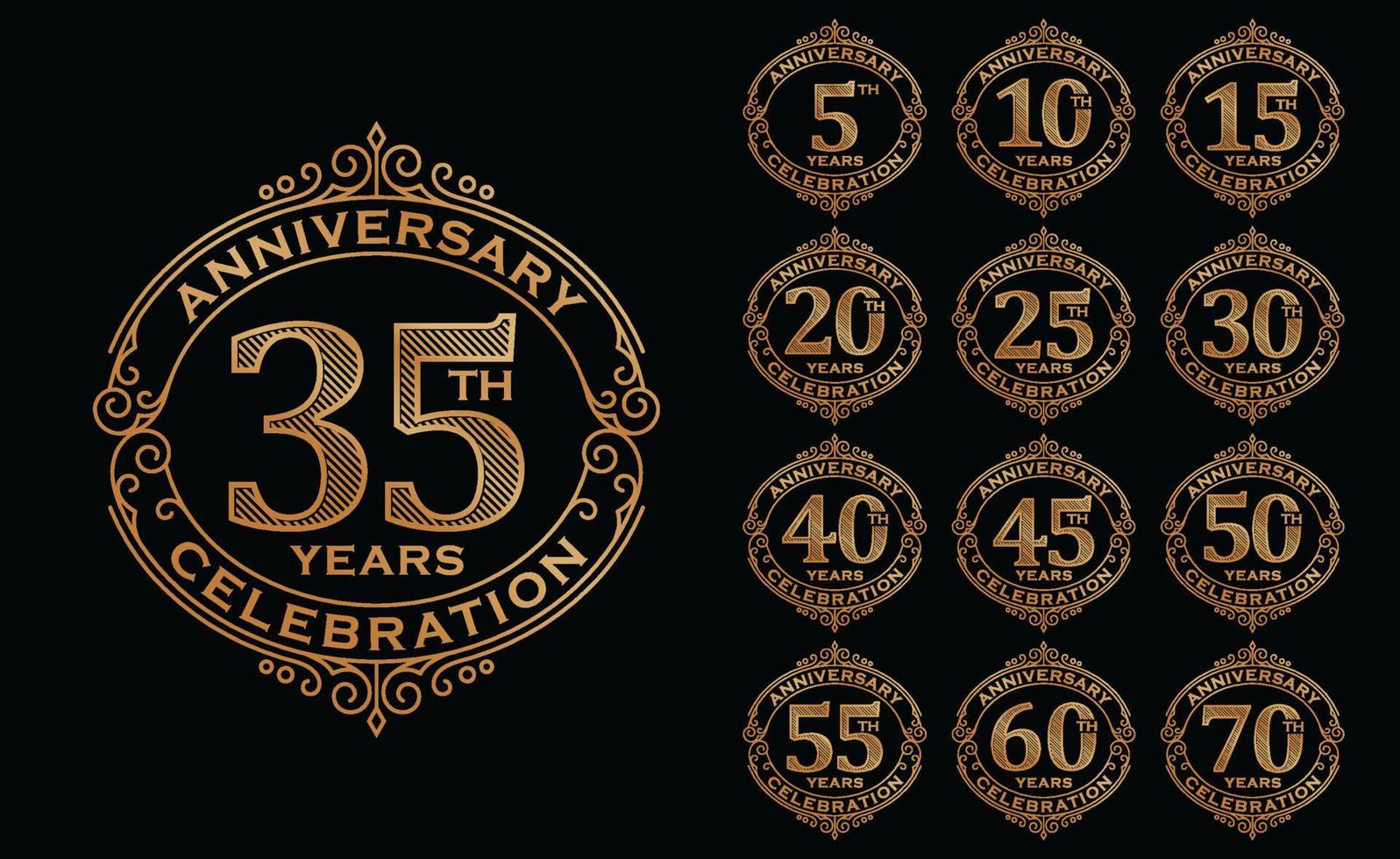 Luxury Anniversary Logo Design Vector Template