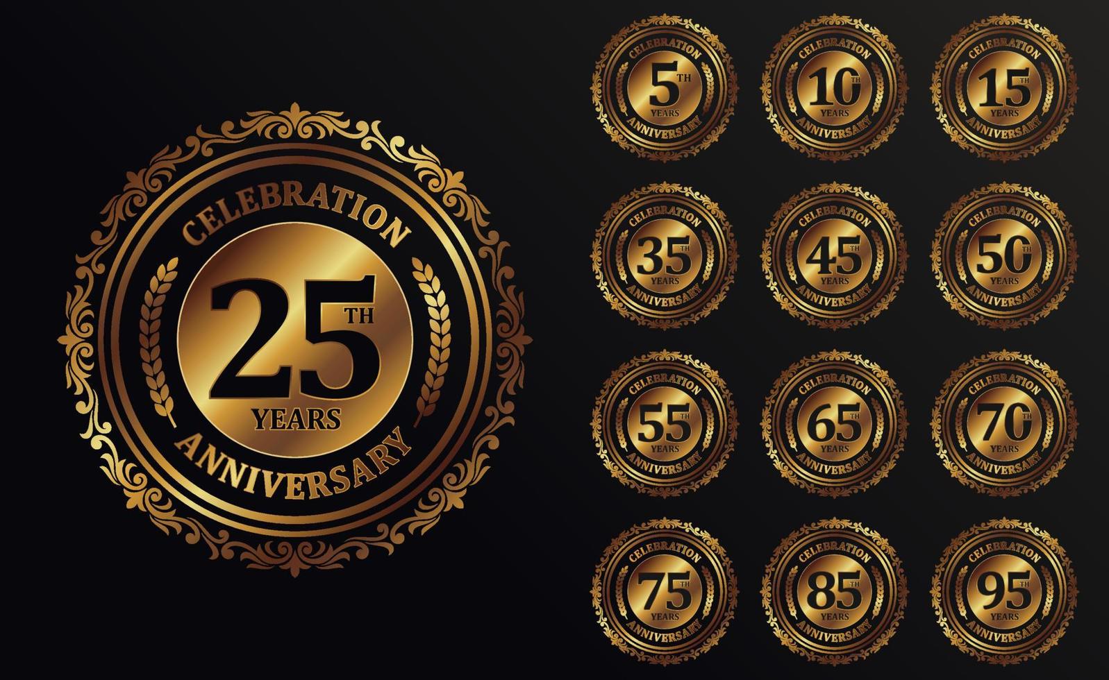 Luxury Anniversary Logo Design Vector Template