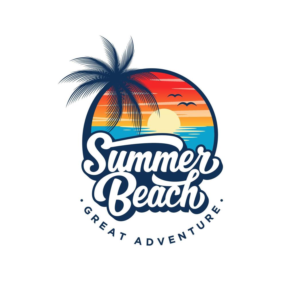 Summer Beach Logo Vector Illustration