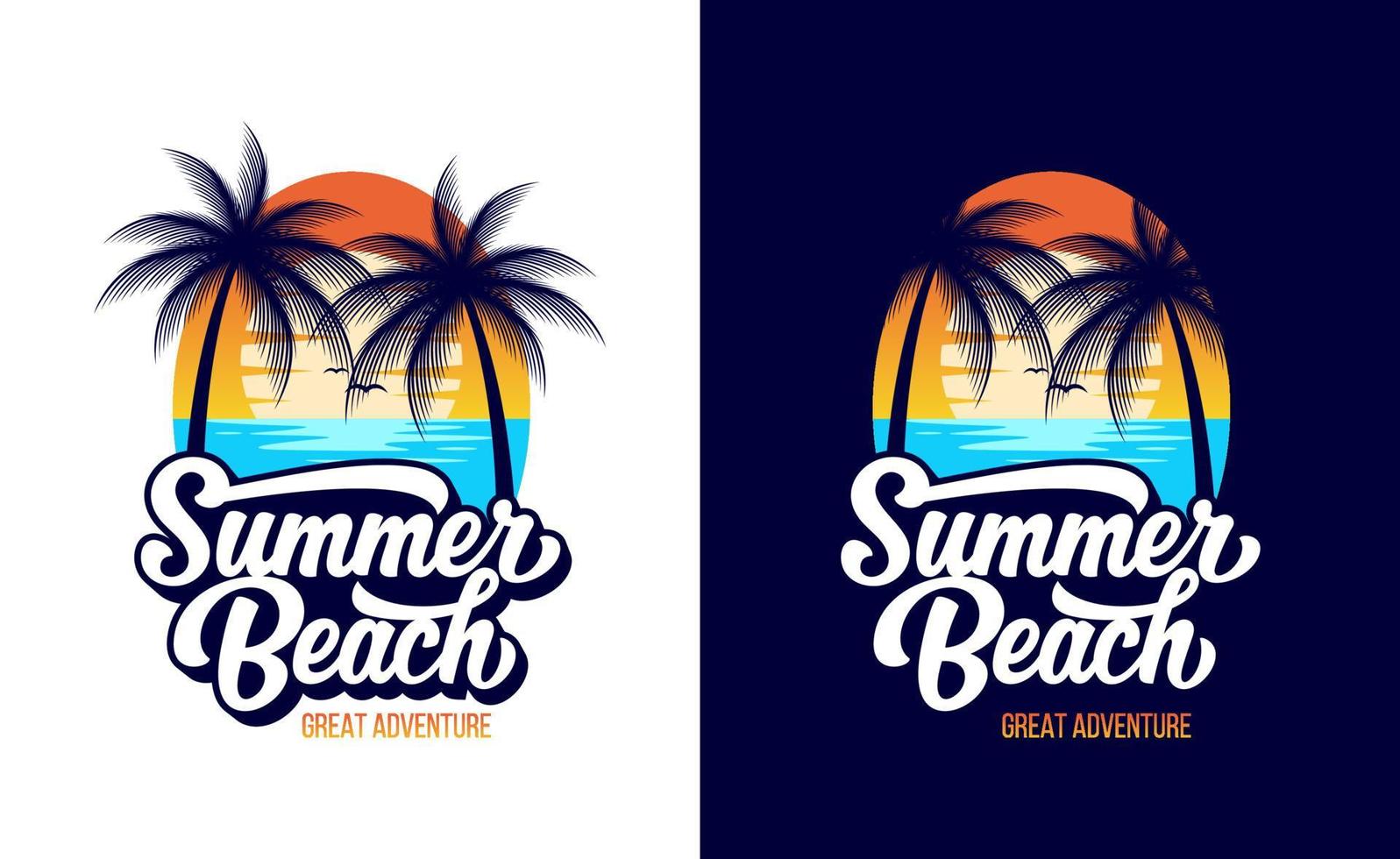 ilustración de vector de logotipo de playa de verano