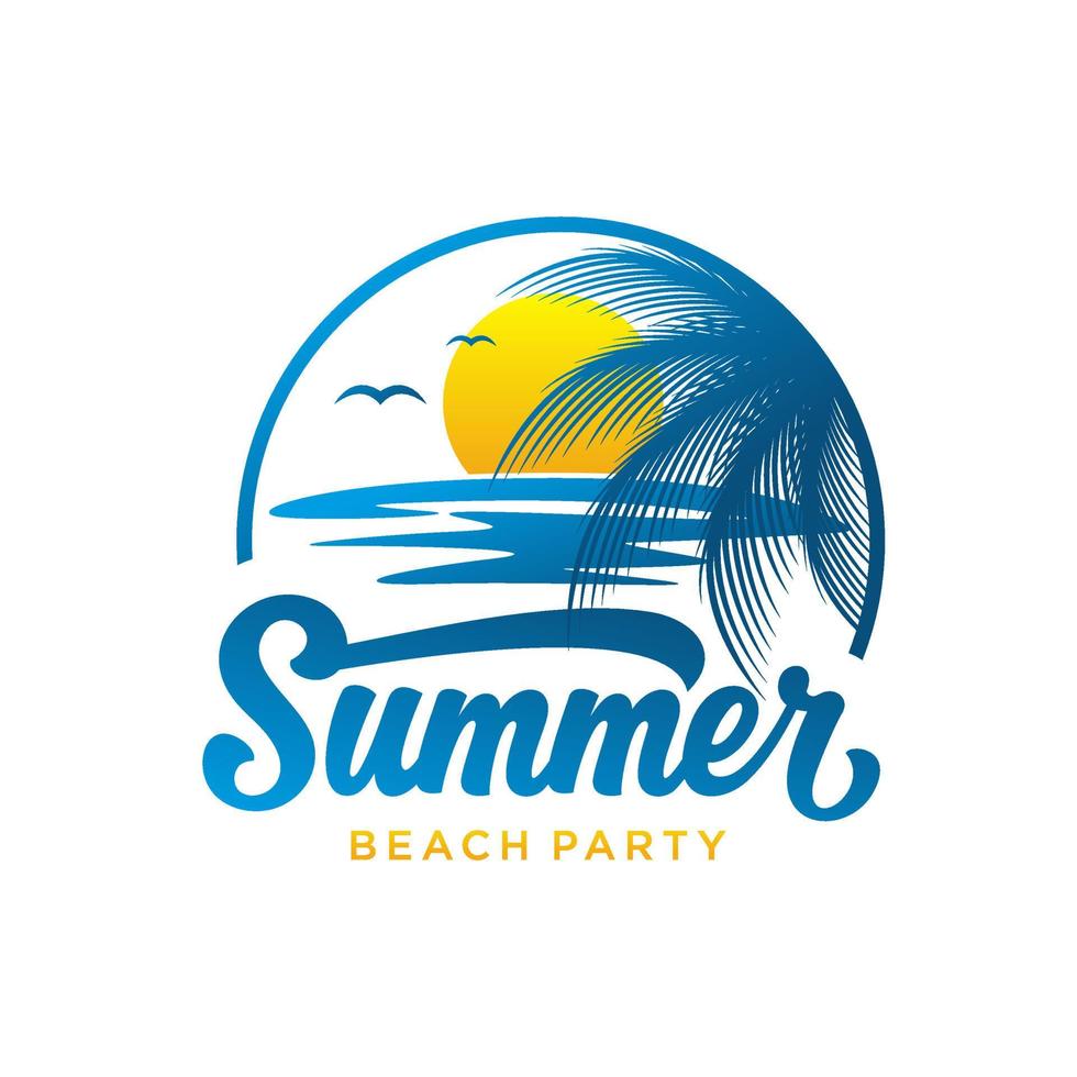 Summer Beach Logo Vector Illustration