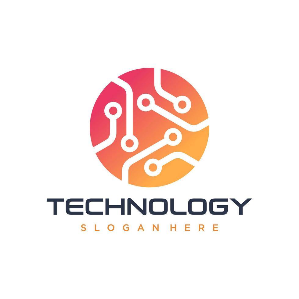plantilla de vector de logotipo de tecnología de conexión digital abstracta