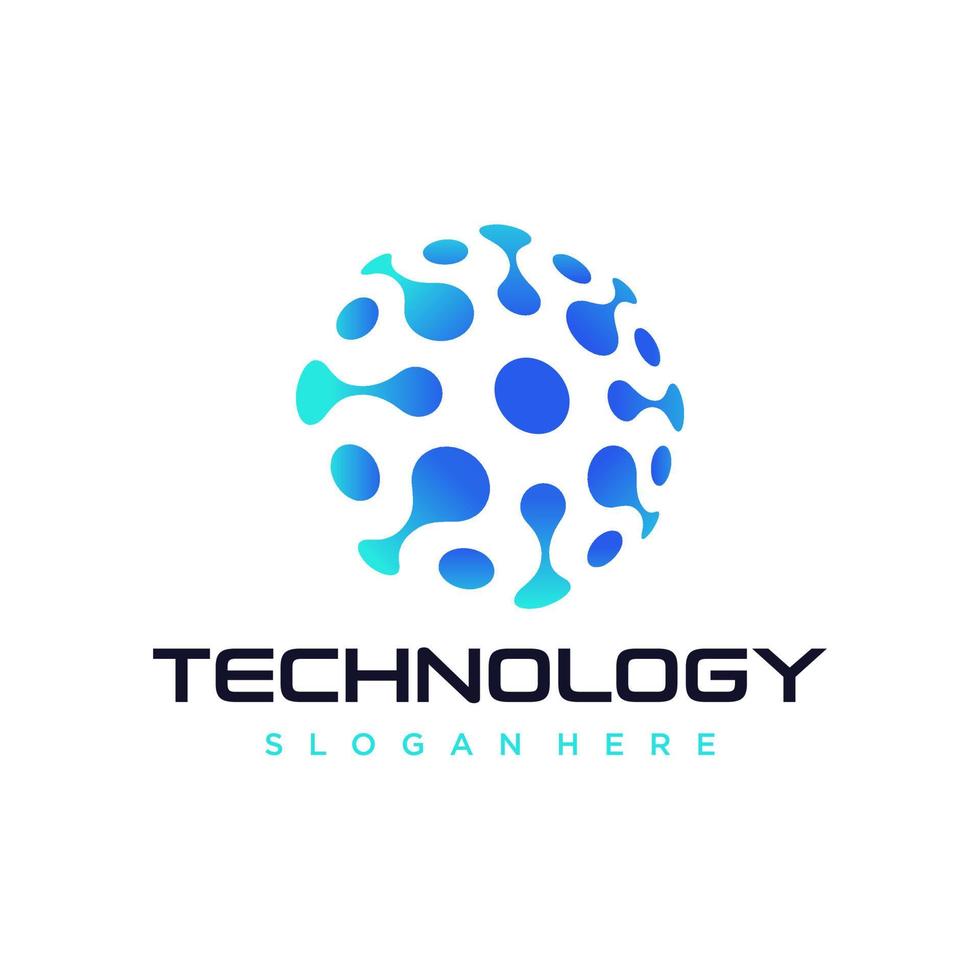 Abstract digital connection technology logo Vector Template