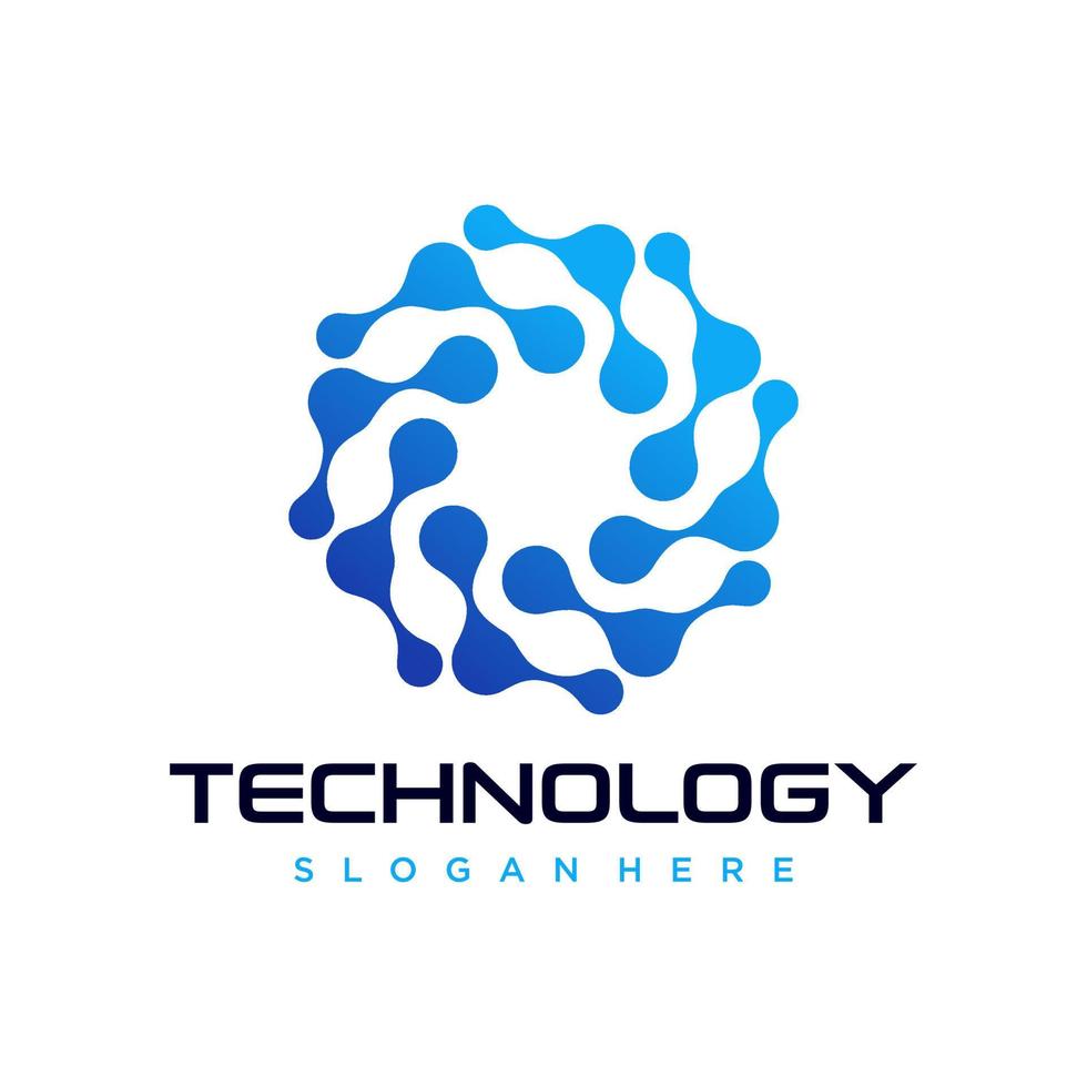 Abstract digital connection technology logo vector