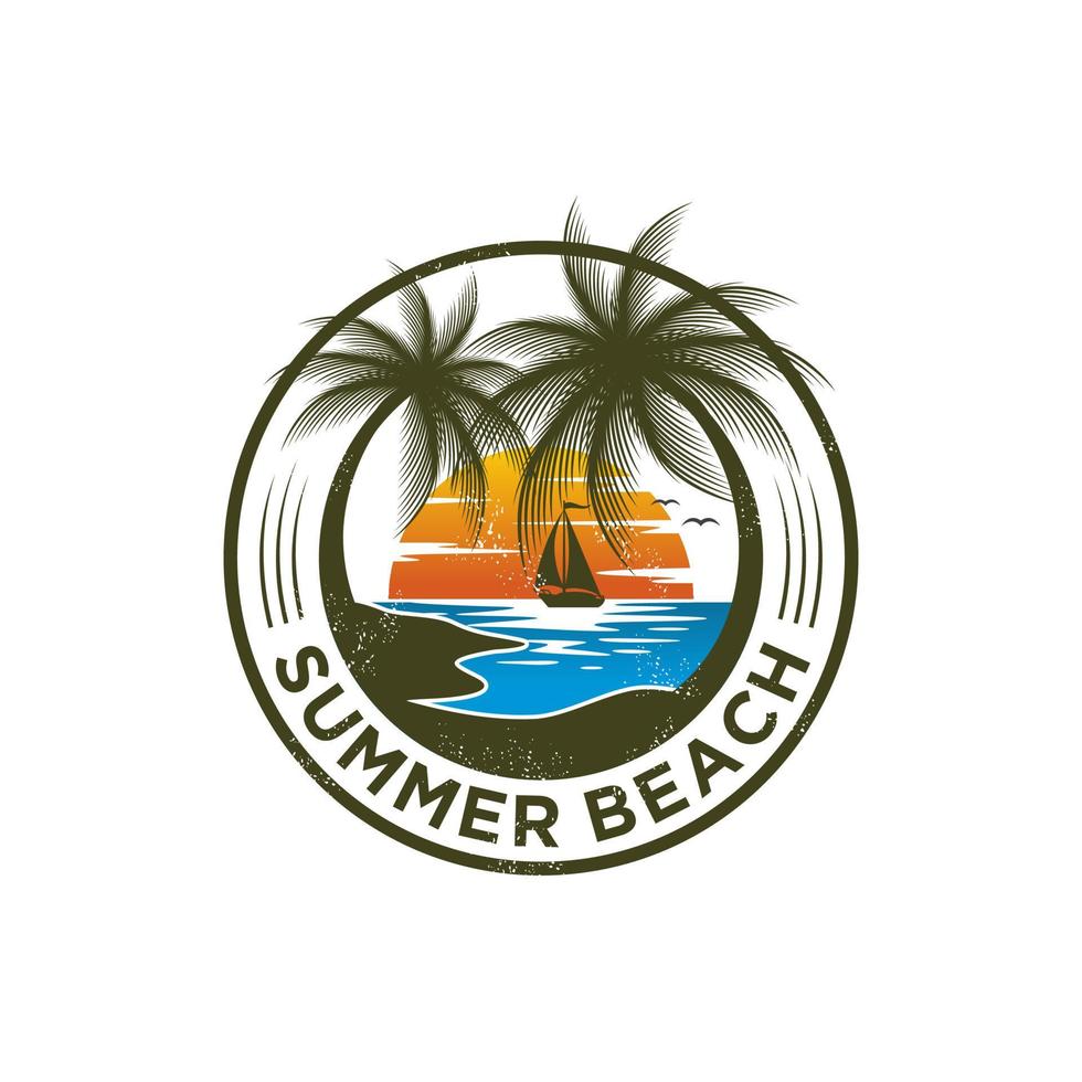 Summer Beach Logo Vector Illustration