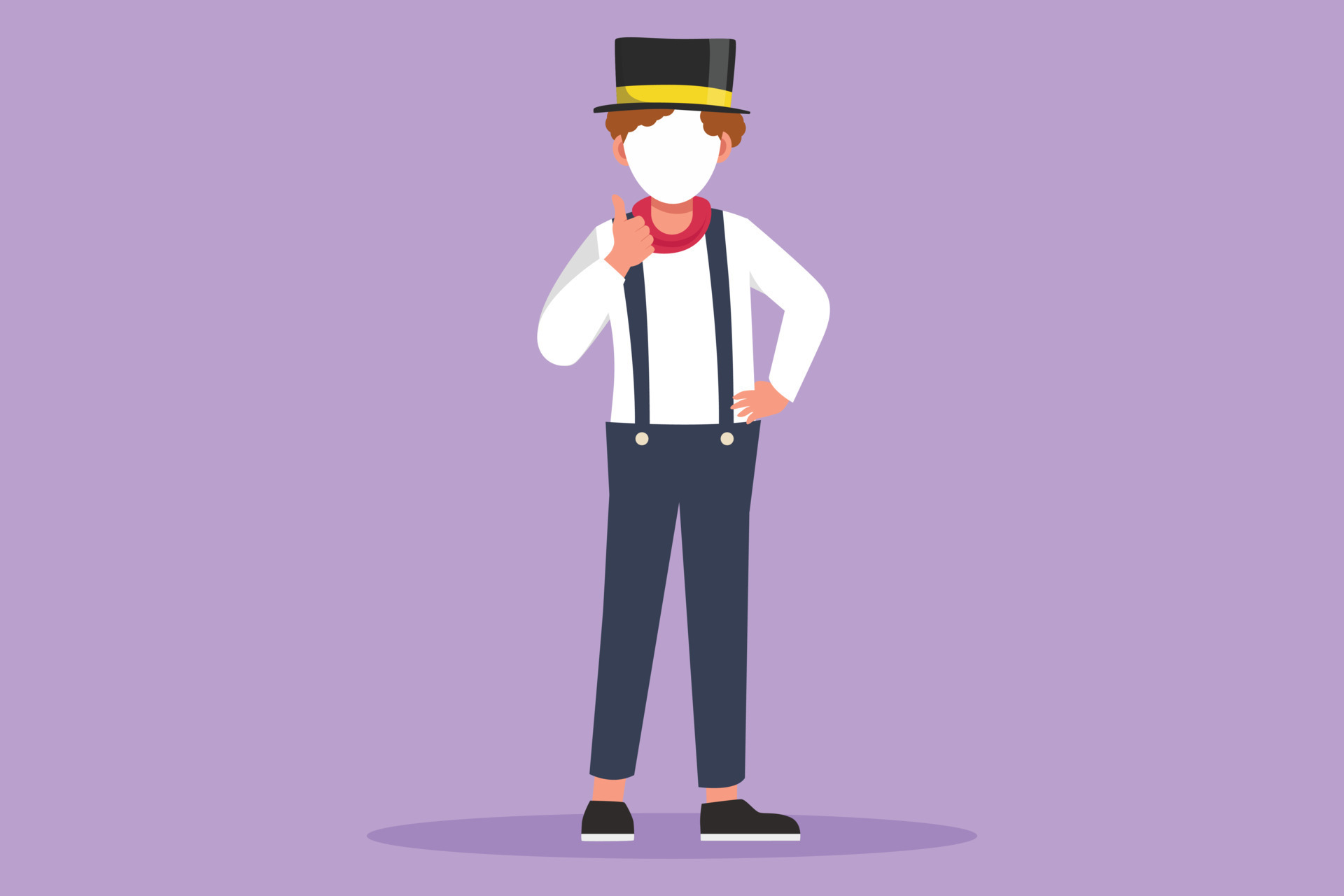 Cartoon flat style drawing male mime artist stands with thumbs up gesture, white make up face makes audience laugh with silent comedy. Entertainment worker on duty. Graphic design vector illustration 19133688 Vector Cartoon flat style drawing male mime artist stands with thumbs up gesture, white make up face makes audience laugh with silent comedy. Entertainment worker on duty. Graphic design vector illustration 19133688 Vector