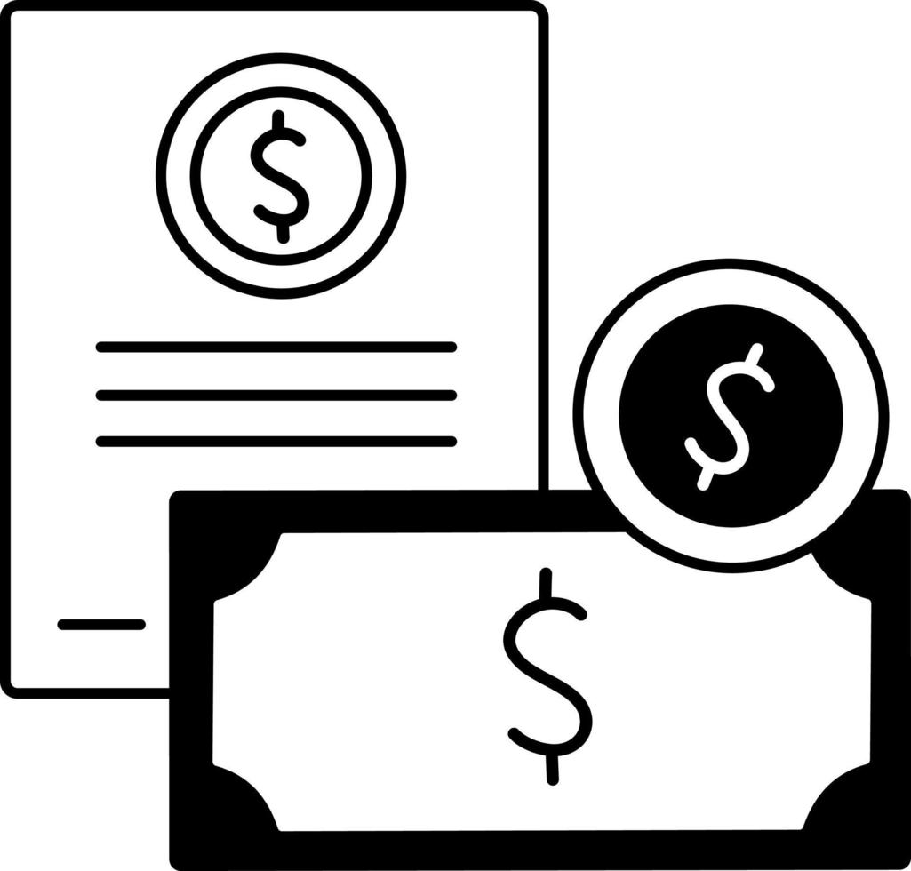 Transaction information bank account money business finance assets Semi-Solid Black and White vector