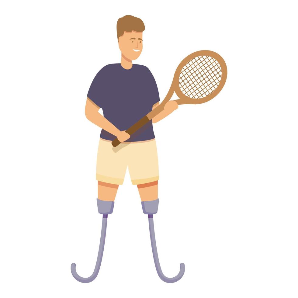 Disabled tennis sport icon cartoon vector. Life exercise vector