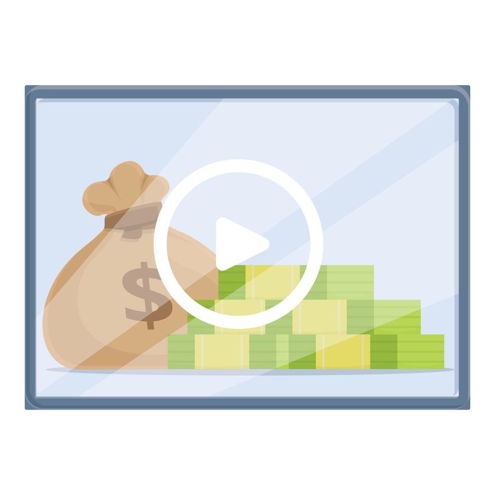 vector de dibujos animados de icono de video de lección de comercio. dinero educación