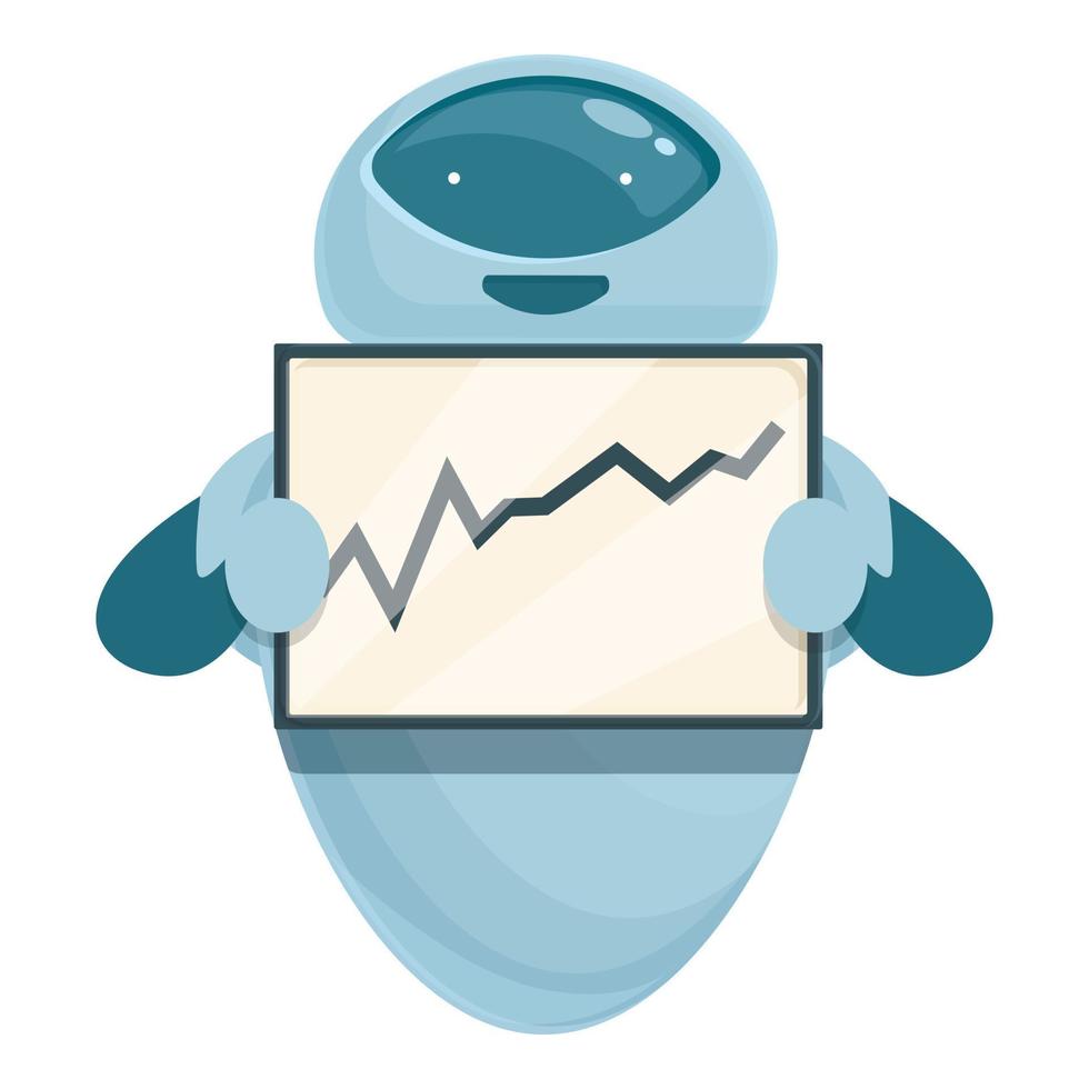 Bot trade graph icon cartoon vector. Worker study vector