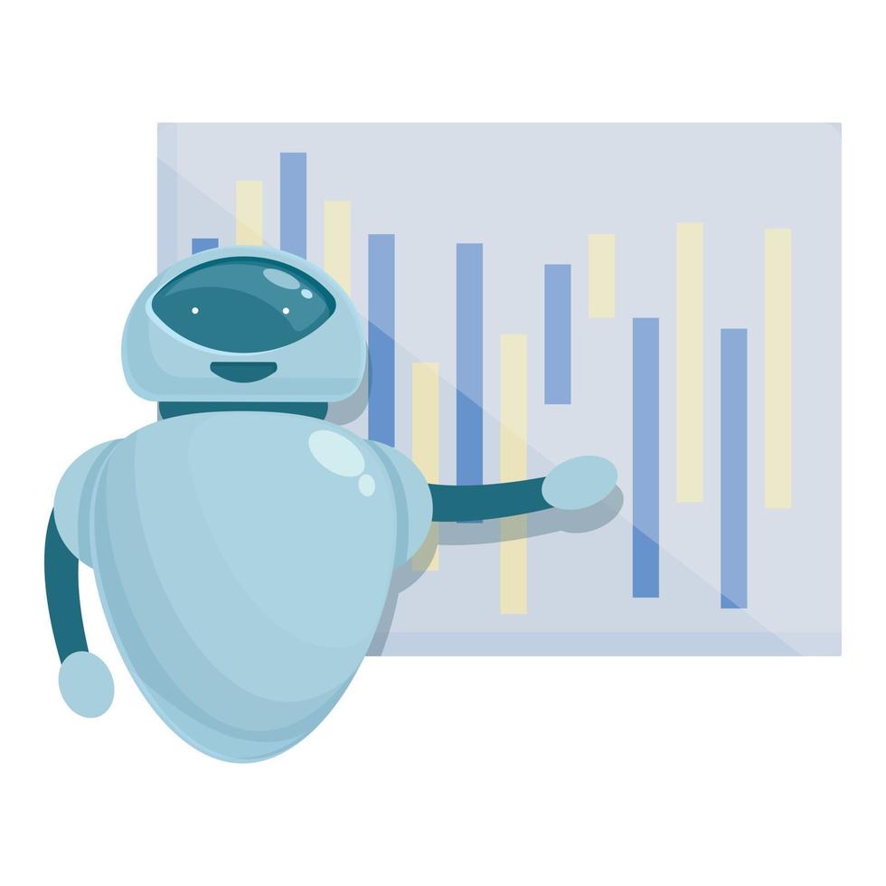 Trade graph bot icon cartoon vector. Money education vector