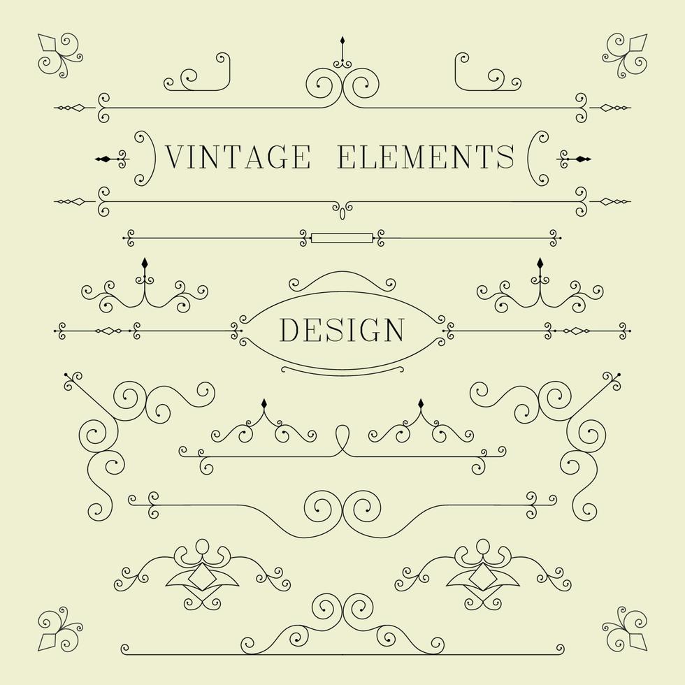 diseño vintage, bordes, elementos retro, marco, vector