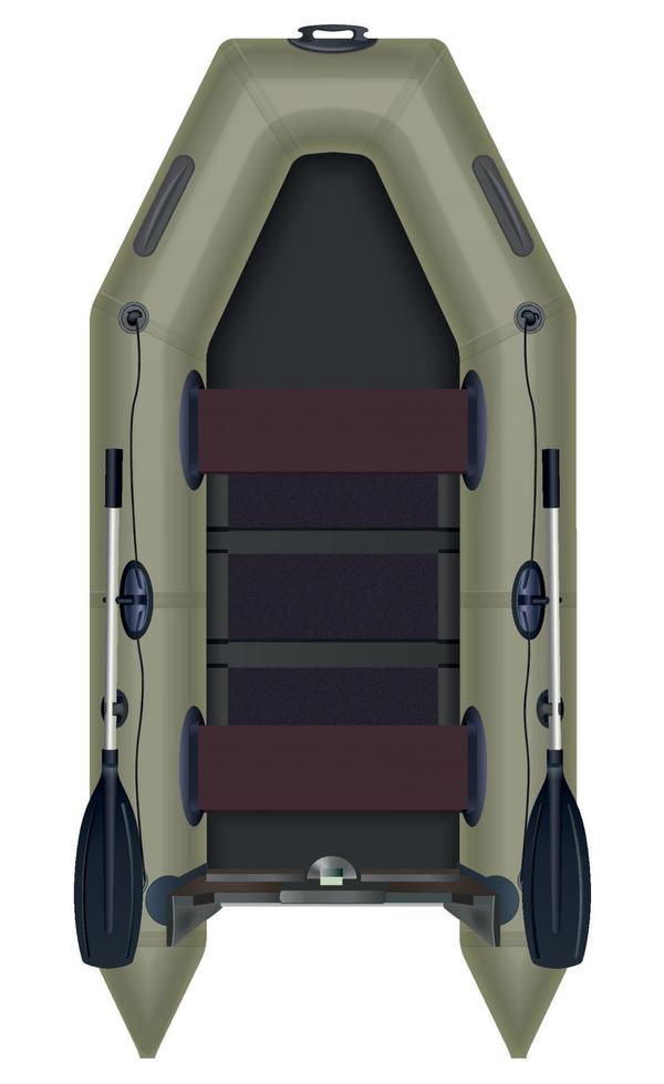 Inflatable boat top view vector illustration