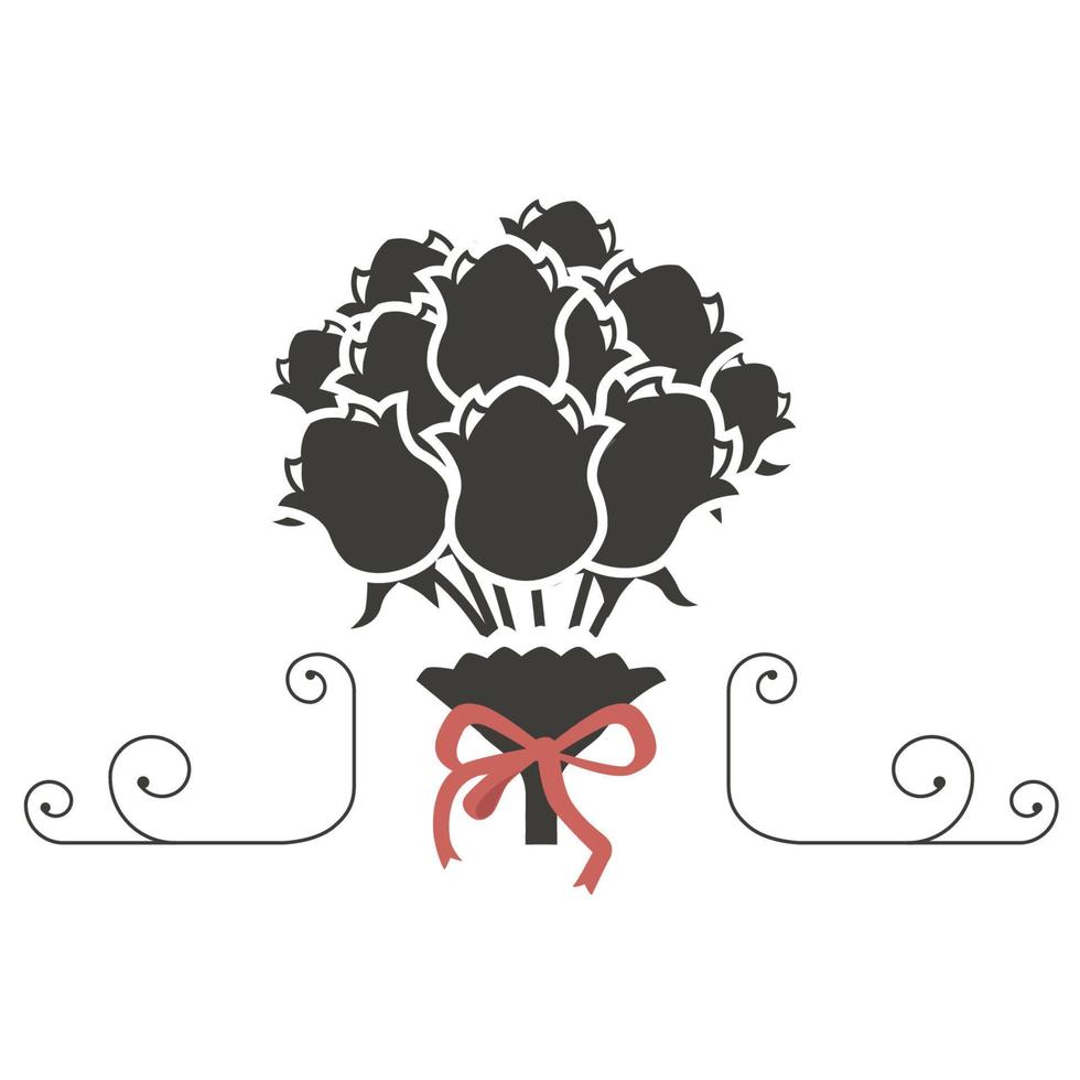 Bouquet of roses icon vector