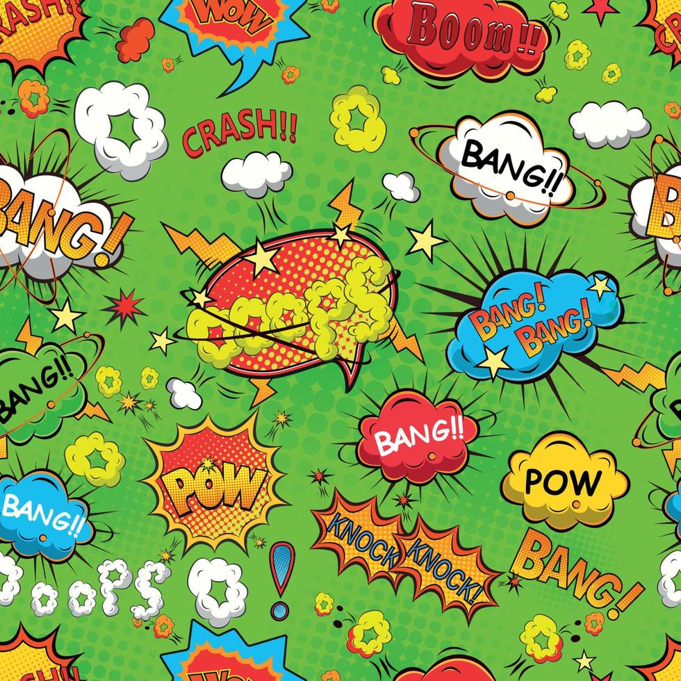 Comic speech bubbles seamless pattern vector