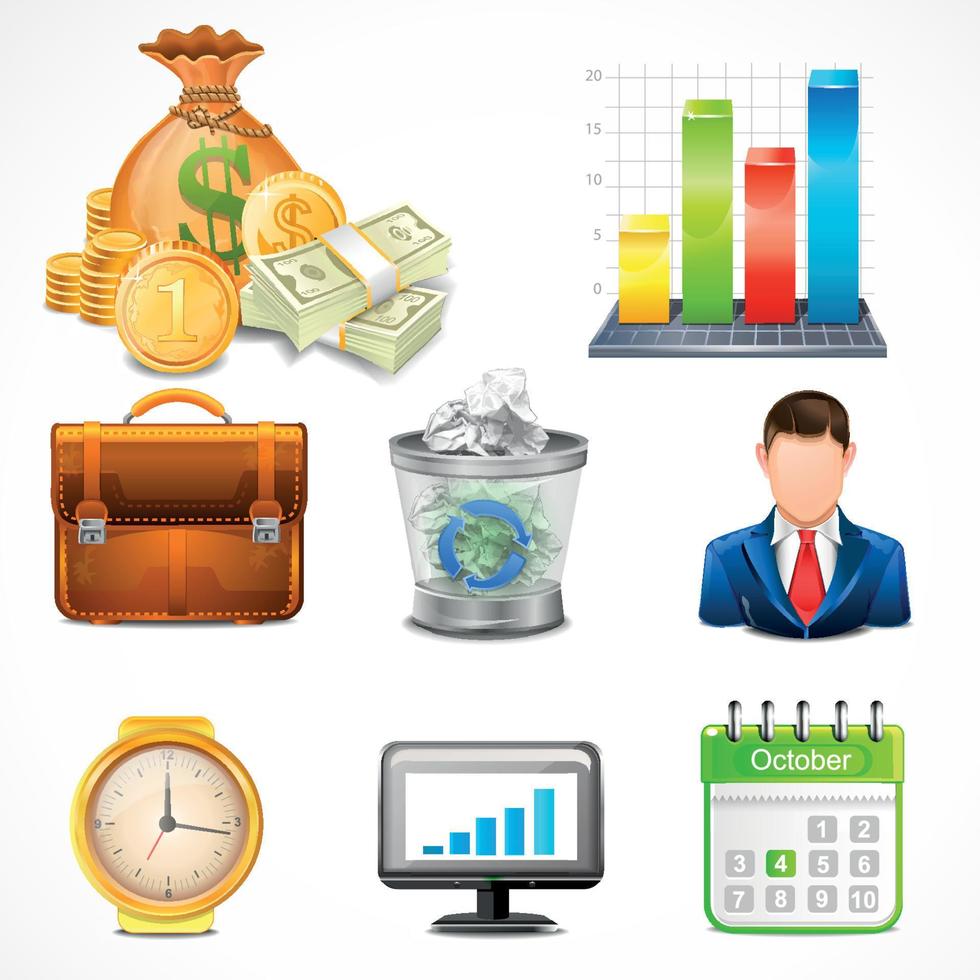 Icons, Items of Business Vector