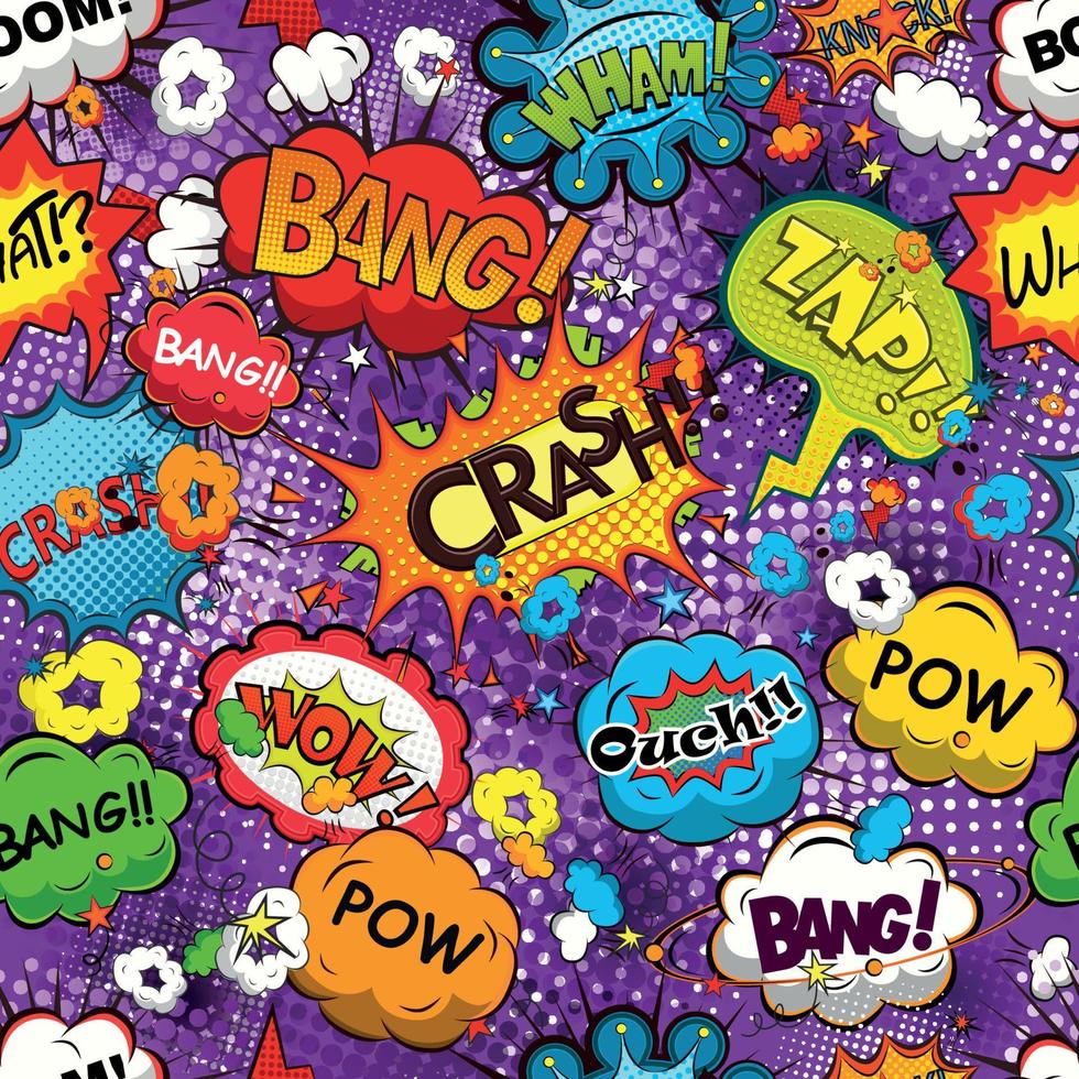 Comic speech bubbles seamless pattern vector