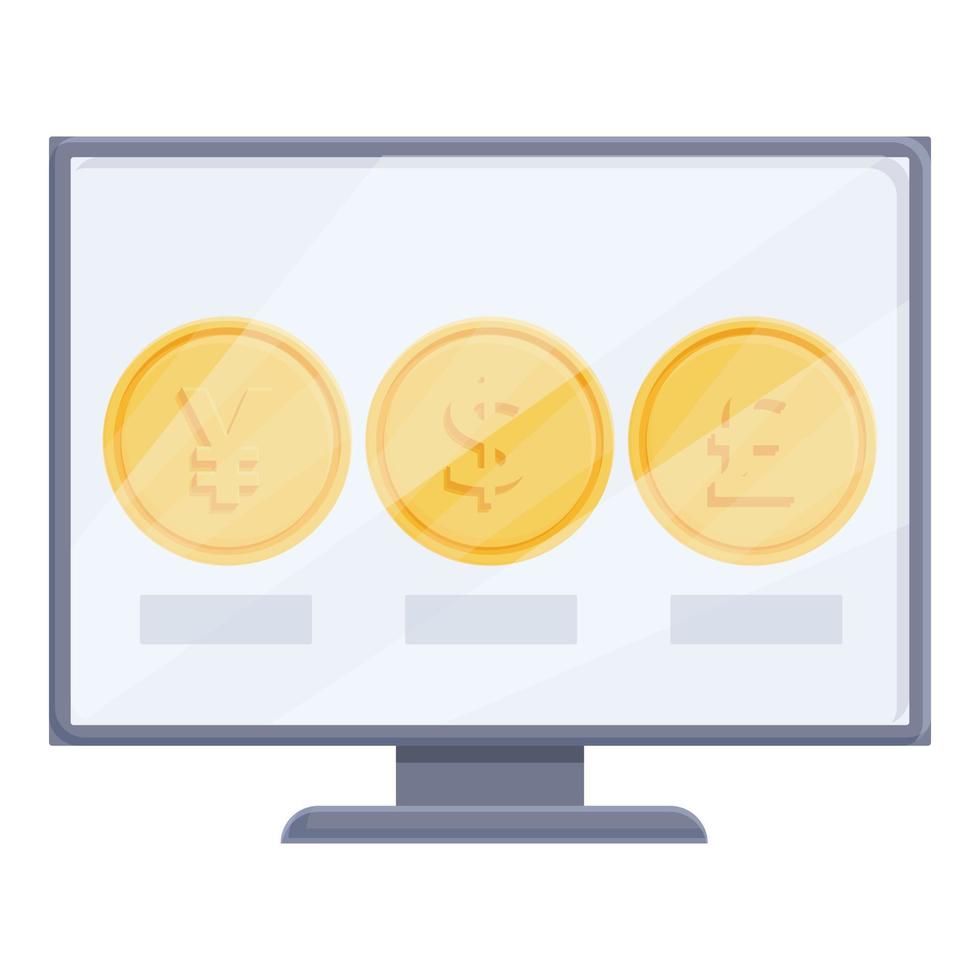 Online computer trade icon cartoon vector. Worker study vector