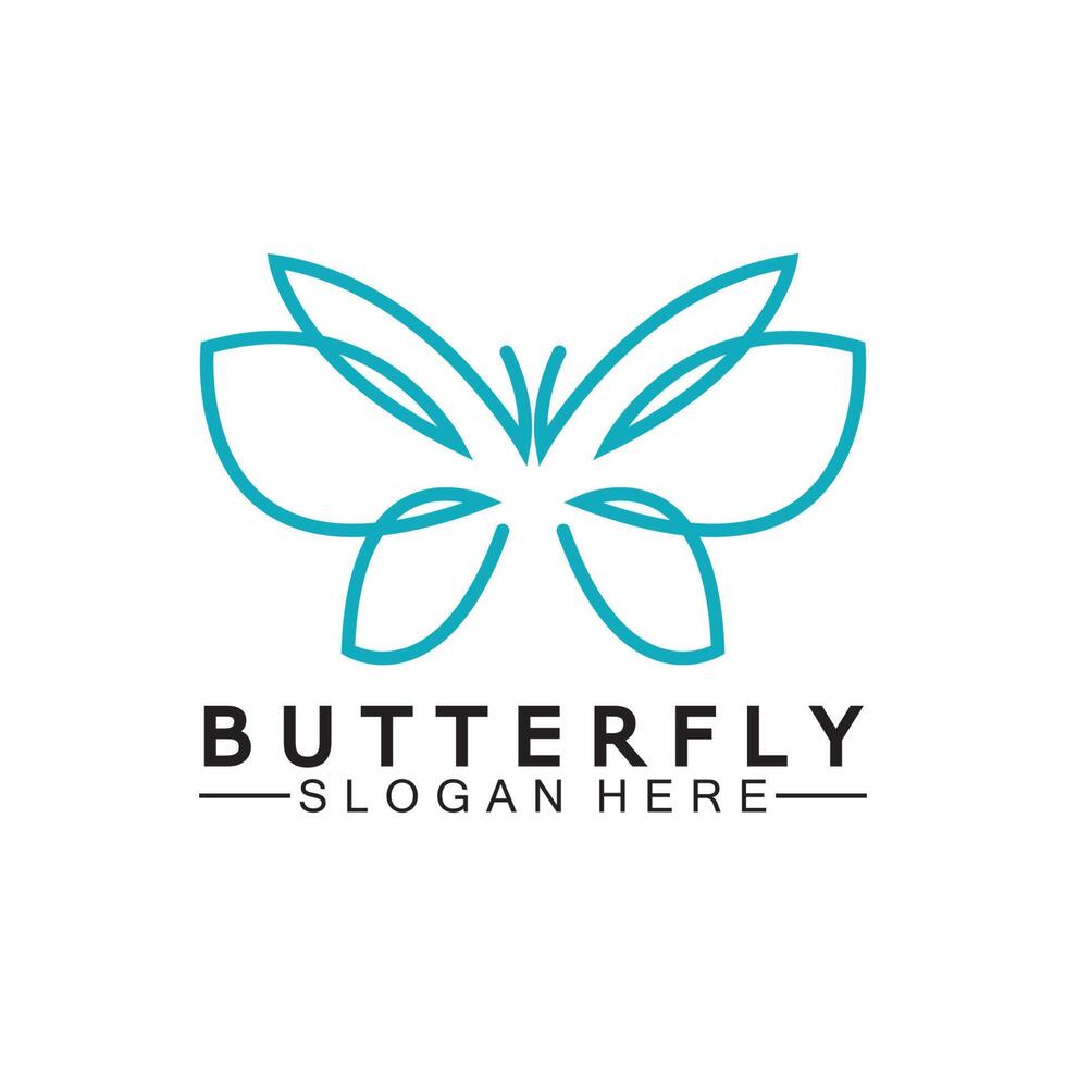 Simple Butterfly monoline logo-Vector illustration vector