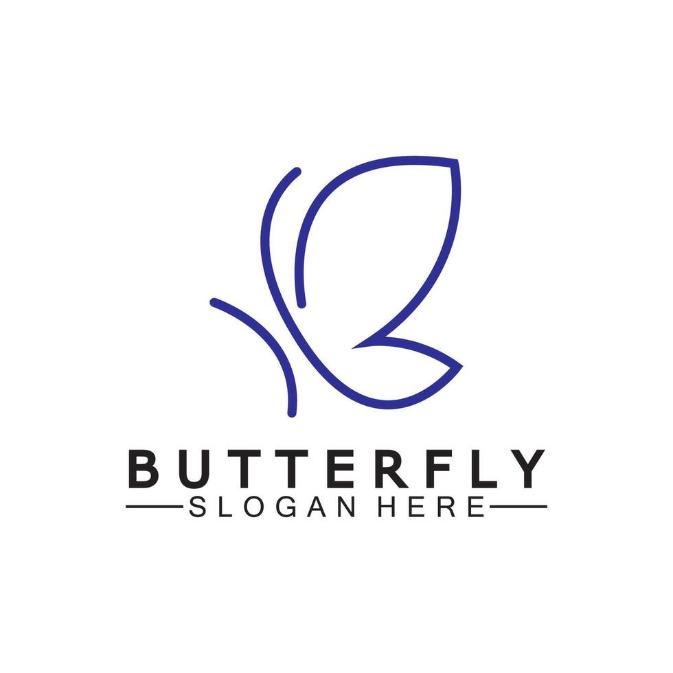 Simple Butterfly monoline logo-Vector illustration vector